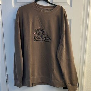 Frenchie Mama Brown Crewneck Sweatshirt